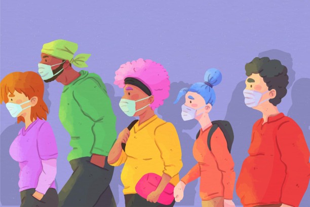 Patients queuing up.