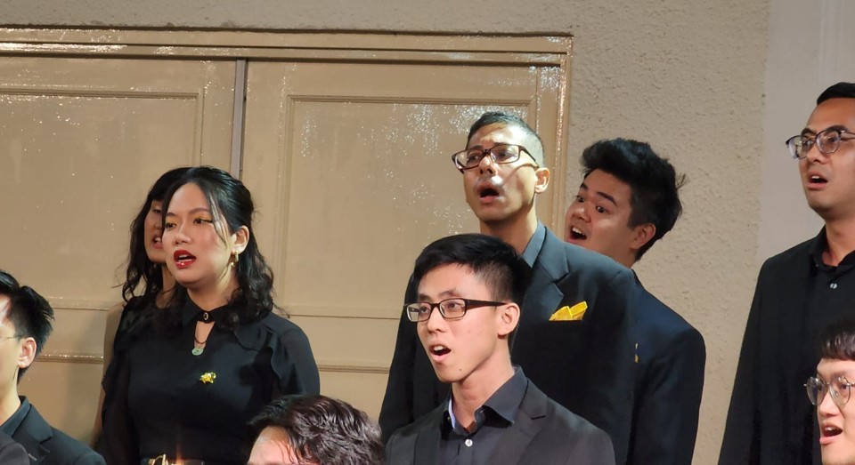 Picture of me singing during Sing on 3 choir concert.