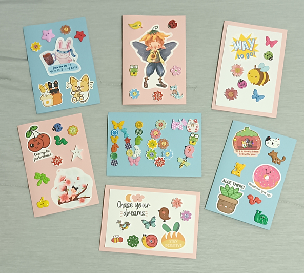 Farewell cards that I have made for everyone in my node.