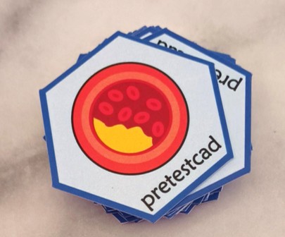 R package pretestcad hex stickers.