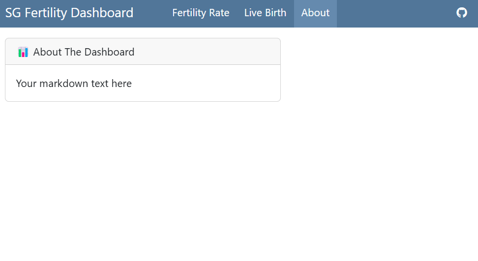 About page with a card titled: About The Dashboard with text example