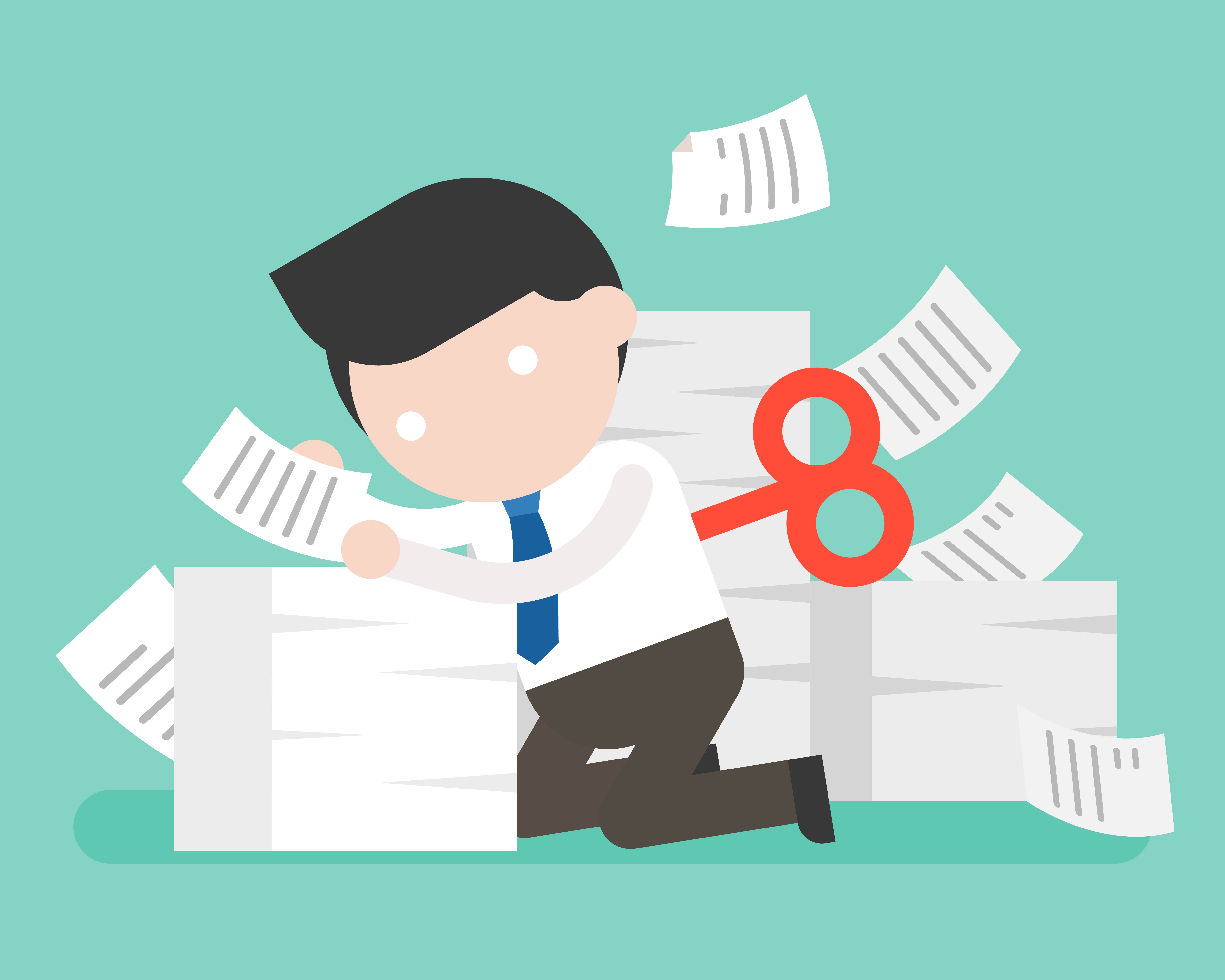 Image of a businessman cleaning up.