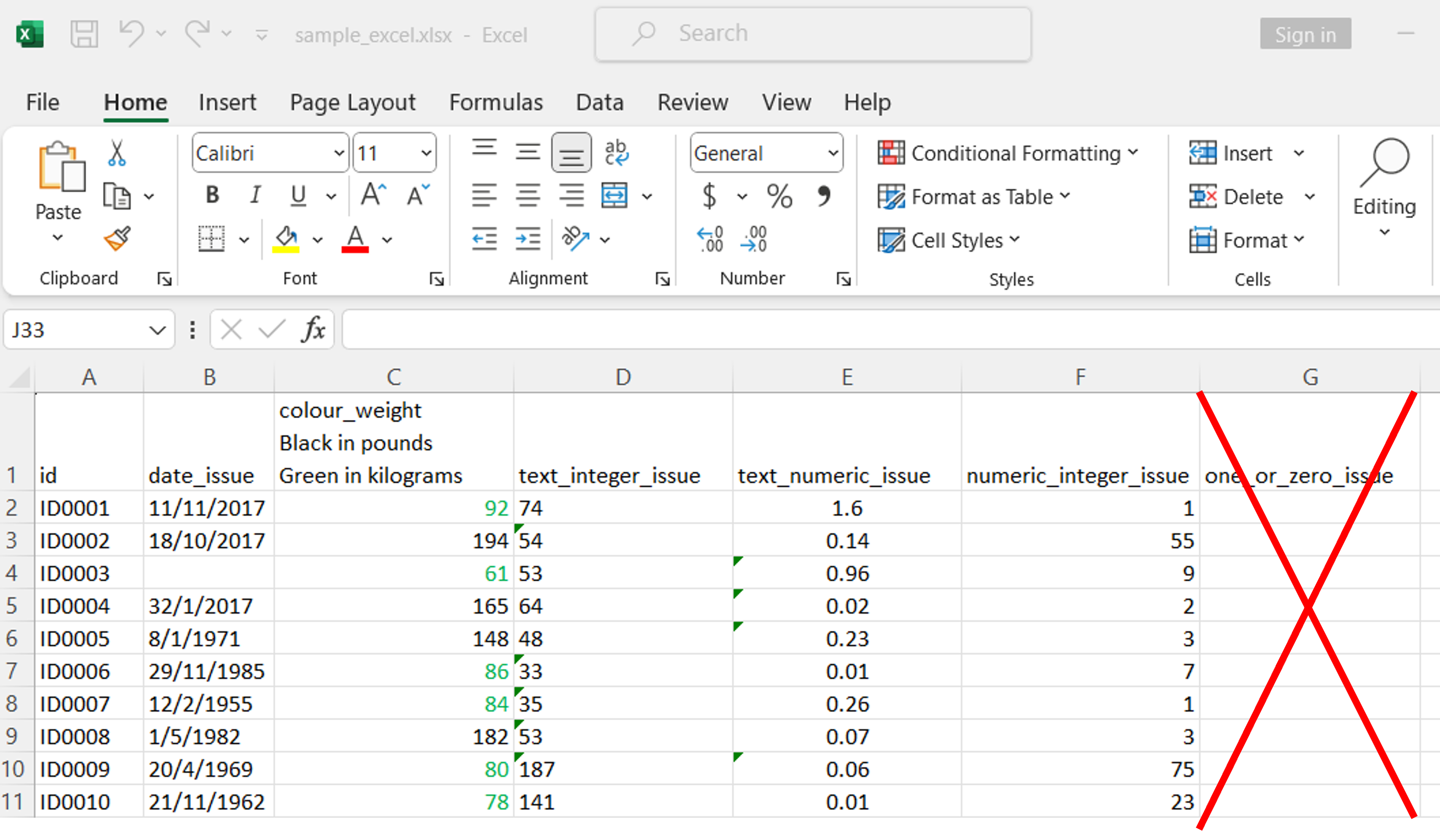 Figure showing the contents in sample_excel.xlsx with the last column crossed out, indicating it needs to be removed.